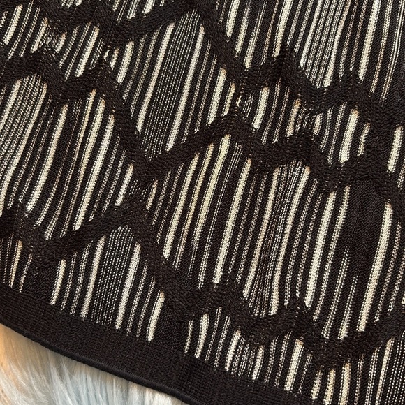 MISSONI Abstract Semi Sheer Black White Knit Top - Picture 8 of 10